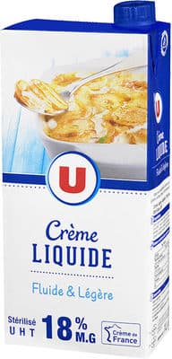 Crème UHT liquide 18% de MG